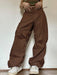 Women's Casual Straight Leg Loose Bandage Waist Street Trend Overalls