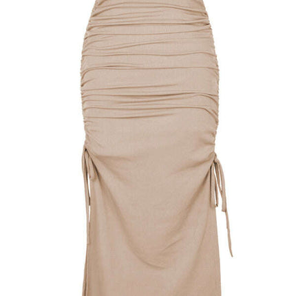 Women's knitted slit slim fit hip skirt