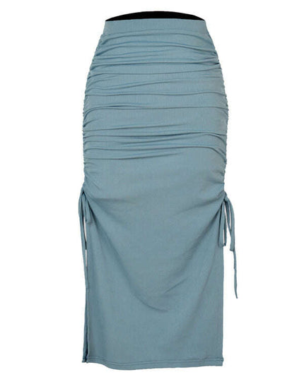 Women's knitted slit slim fit hip skirt