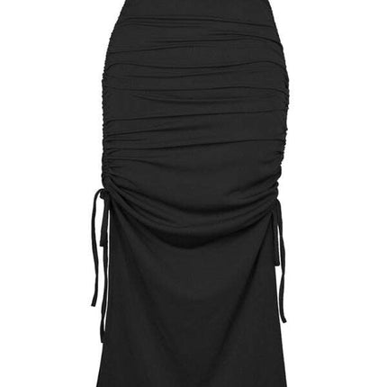 Women's knitted slit slim fit hip skirt