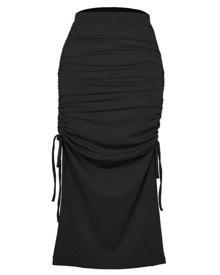 Women's knitted slit slim fit hip skirt