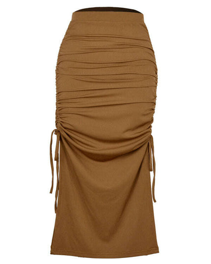 Women's knitted slit slim fit hip skirt