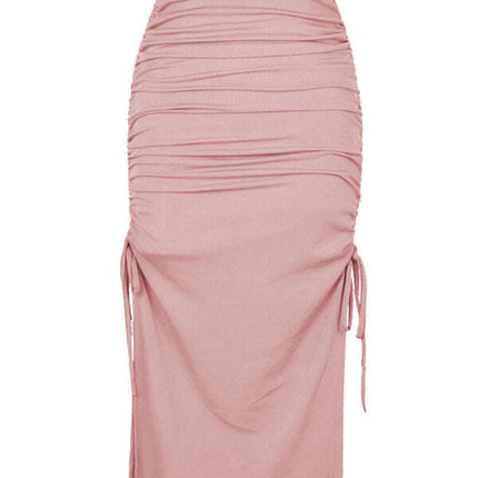 Women's knitted slit slim fit hip skirt