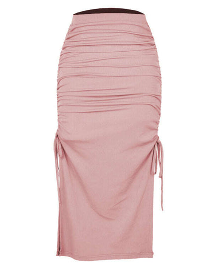 Women's knitted slit slim fit hip skirt