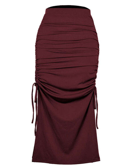 Women's knitted slit slim fit hip skirt