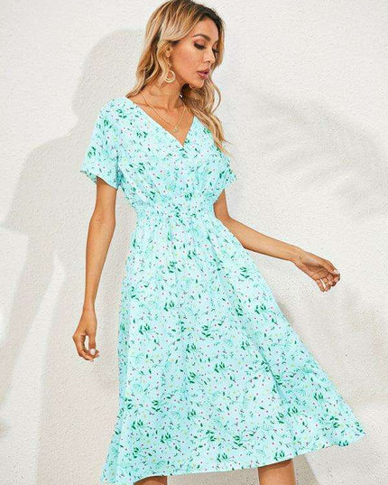 Bohemian Summer Square Neck Dress - Lightweight and Trendy