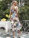 Chic Floral V-Neck Dress for Resort Vacations