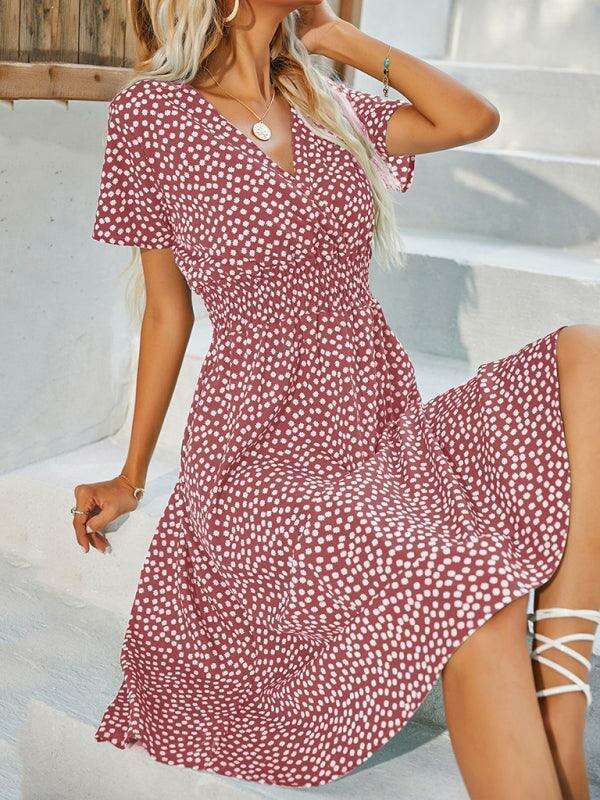 Elegant Summer Floral V-Neck Dress for Effortless Style