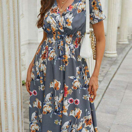 Elegant Floral V-Neck Summer Dress for Effortless Style