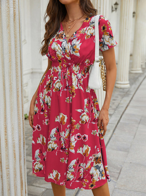 Summer Chic Floral Print V-Neck Dress for Effortless Style