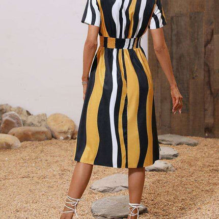 Floral Elegance V-Neck Summer Dress