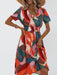 Floral Vibe V-Neck Summer Dress with Short Sleeves