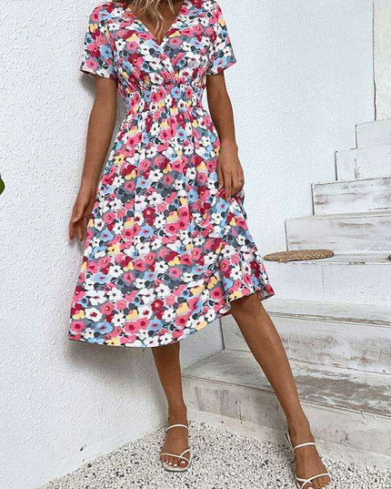 Chic Floral V-Neck Dress for Effortless Summer Style