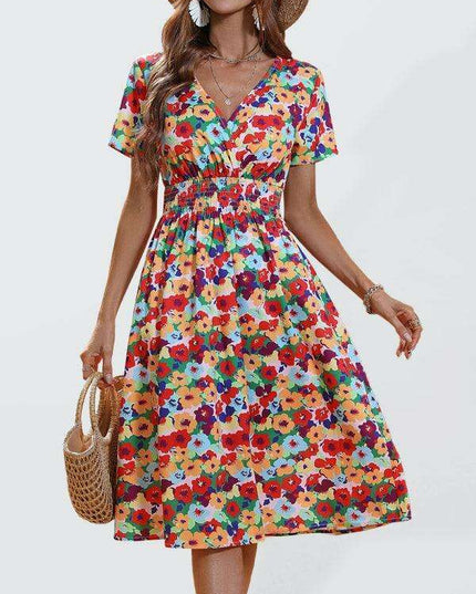 Chic Floral V-Neck Dress for Effortless Summer Style