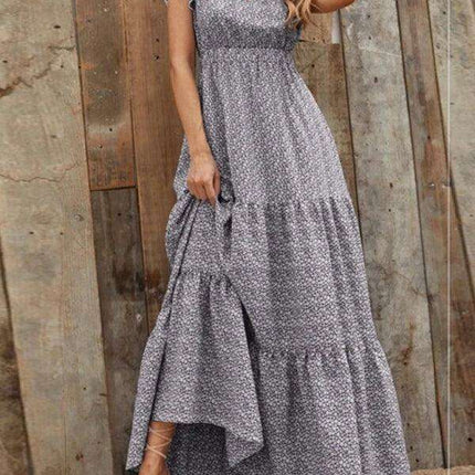 Floral Elegance V-Neck A-Line Dress for Women - Spring/Summer Style