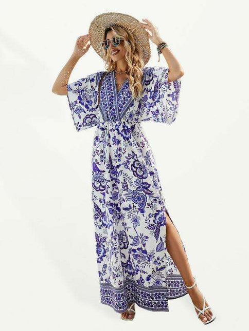 Bohemian Bliss V-Neck Maxi Dress for Summer Getaways