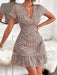 Elegant V-Neck Swing Dress with Playful Prints for Women