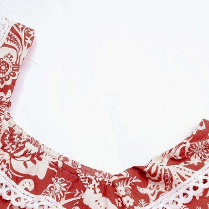 Elegant Floral Square Neck Dress with Long Sleeves for Women