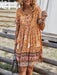Boho Chic Ruffle Sleeve V-Neck Vacation Dress