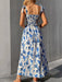 Elegant Slim Fit Printed Maxi Dress for Women