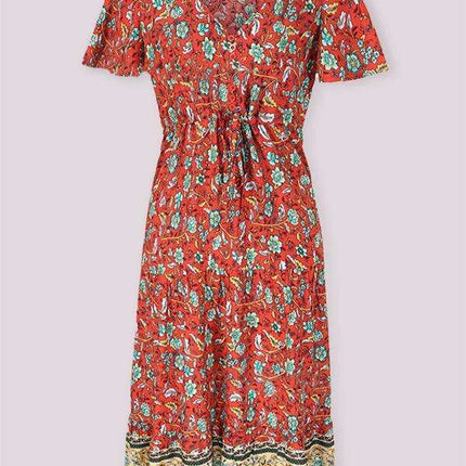 Charming Floral V-Neck Summer Dress for Effortless Style