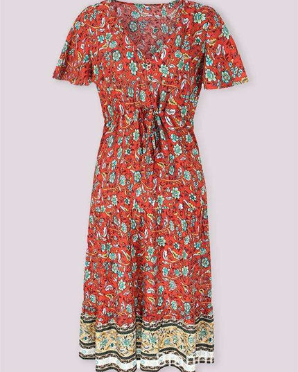 Charming Floral V-Neck Summer Dress for Effortless Style
