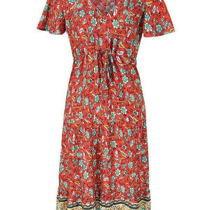 Charming Floral V-Neck Summer Dress for Effortless Style
