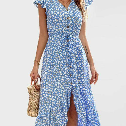 Elegant Irregular Pattern Midi Dress - Women's Stylish Fashion Statement