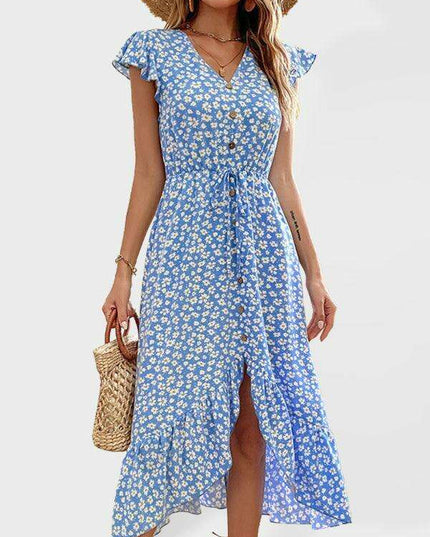 Elegant Irregular Pattern Midi Dress - Women's Stylish Fashion Statement