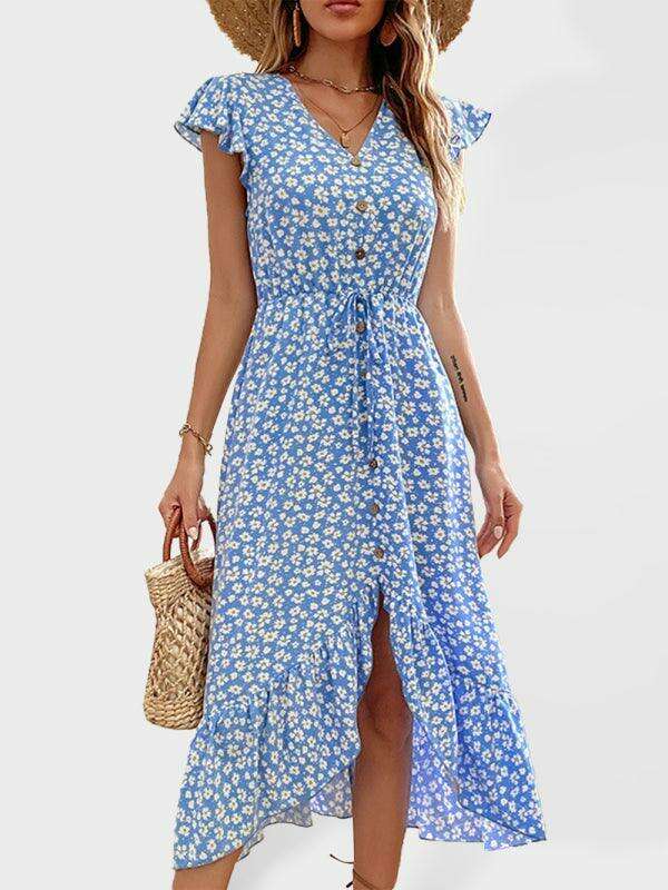 Elegant Irregular Pattern Midi Dress - Women's Stylish Fashion Statement
