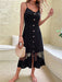 Chic Black Lace Embroidered Strapless Gown for Women