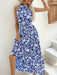 Sultry French Halter Neck Printed Sleeveless Summer Dress