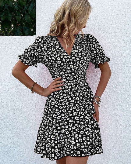 Bohemian Floral Ruffle Maxi Dress with Intricate Woven Design