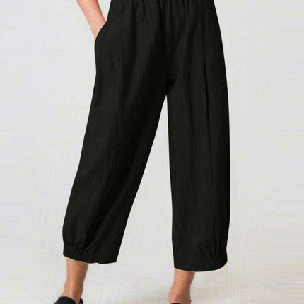 Chic Comfort: Women's High Waist Cotton Linen Harem Pants