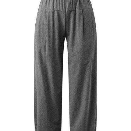 Chic Comfort: Women's High Waist Cotton Linen Harem Pants