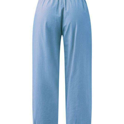 Chic Comfort: Women's High Waist Cotton Linen Harem Pants