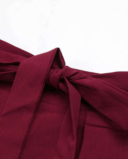 Women's Woven Lace Commuter Style High Waist Temperament Wide Leg Pants