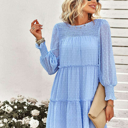 Women's Solid Color Elegant Jacquard Dress