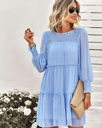 Women's Solid Color Elegant Jacquard Dress