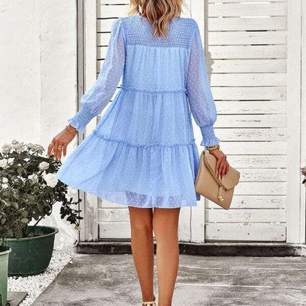 Women's Solid Color Elegant Jacquard Dress