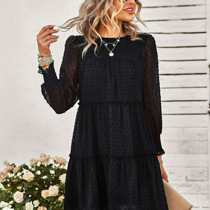 Women's Solid Color Elegant Jacquard Dress