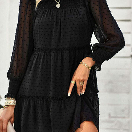 Women's Solid Color Elegant Jacquard Dress