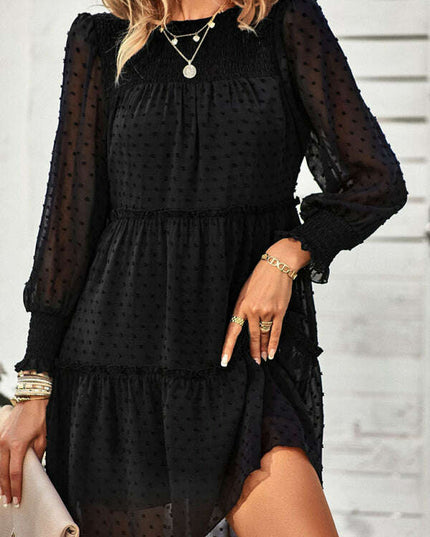 Women's Solid Color Elegant Jacquard Dress