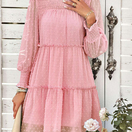 Women's Solid Color Elegant Jacquard Dress