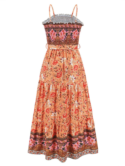 Bohemian Goddess Women's Floral Maxi Dress with Straps