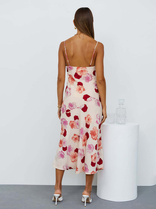 Sexy Floral Bohemian Suspender Maxi Dress for Women