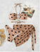 Women's love print two-piece bikini three-piece set