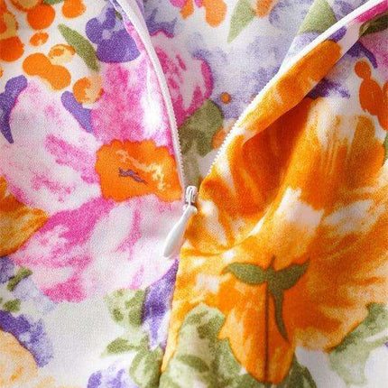 Enchanting Backless Floral Ruffle Dress