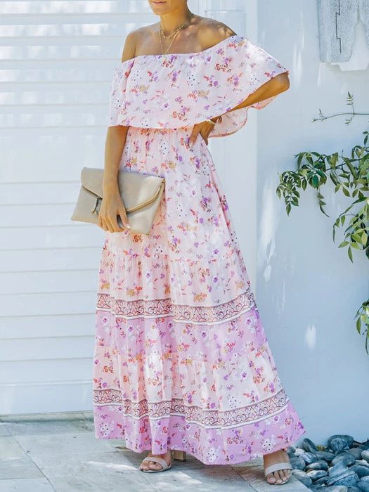 One-Shoulder Printed Swing Dress for Stylish Events