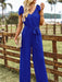 Women's woven temperament commuting waist slimming sleeveless jumpsuit